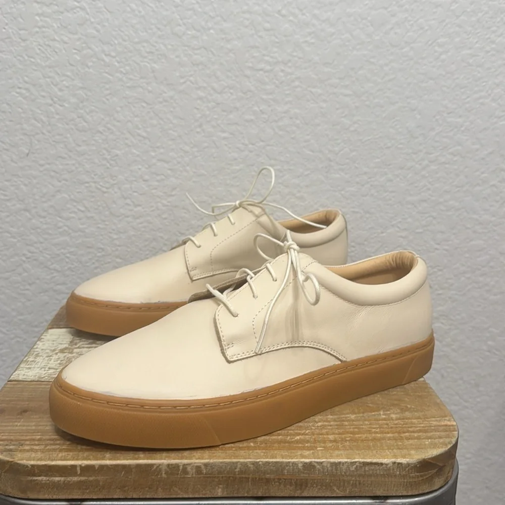 Nisolo Diego Low Top Leather Sneaker Bone Size 8.5